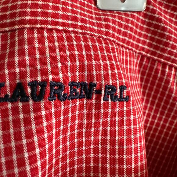 LAUREN Ralph Lauren | Red and White Check Stretch Cotton Tailored Pants | 12 - Picture 5 of 7